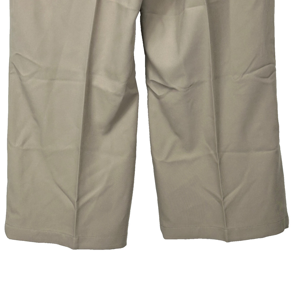 DECIVI Wide Leg Trousers Womens XLarge Khaki Tan Pleated Elastic Waist New - Picture 9 of 10